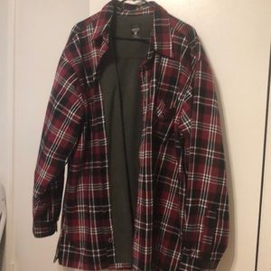 Fleece lined flannel coat